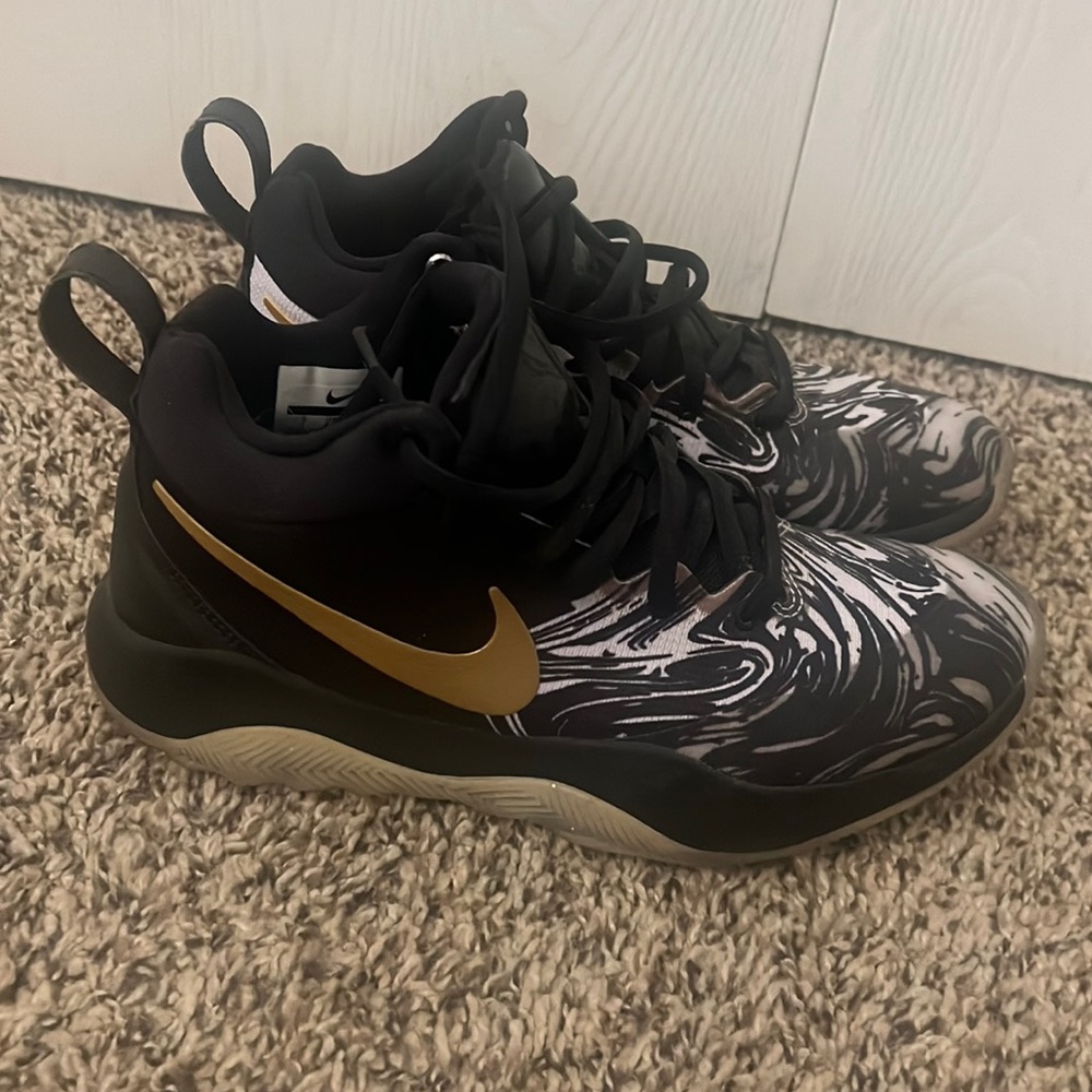 Nike Shoes Size Marbled With Gold Swoosh